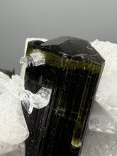 Load image into Gallery viewer, Dark Green CapStak Nala Tourmaline on Cleavelandite Matrix – Haramosh Mountains, Pakistan