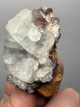 Load image into Gallery viewer, Lustrous Apophyllite over Red Heulandite (Zeolite Pocket) — Deccan Traps, Maharashtra, India