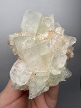 Load image into Gallery viewer, High-Grade Light Green Apophyllite on Pink Stilbite Zeolite | Indian Collector Mineral Specimen