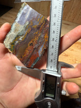 Load image into Gallery viewer, PREMIUM DISPLAY or LAPIDARY SLAB • Moroccan “Dream Landscape Jagate” (Purple, Teal, Red, Green, Red, Yellow & Orange Moss Plume Agate + Jasper) Stone • Double Sided • High Atlas Mountains • Unpolished