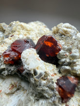 Load image into Gallery viewer, High-Grade Naturally Faceted Red Spessartine Garnet on Matrix — Skardu, Pakistan