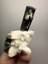 Load image into Gallery viewer, Blue Cap Dark Green Stak Nala Tourmaline on Cleavelandite Matrix – Haramosh Mountains, Pakistan