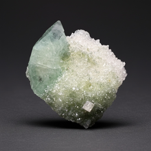 Load image into Gallery viewer, Luminous Mint Apophyllite with Glittering Druzy Sugar Quartz – India