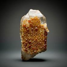 Load image into Gallery viewer, Spessartine Garnet on Smoky Quartz | Wushan Spessartine Mine, Tongbei, Yunxiao Co., Zhangzhou, Fujian, China