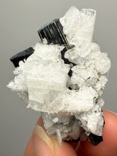 Load image into Gallery viewer, Blue Cap Dark Green Stak Nala Tourmaline With Pink Morganite on Cleavelandite Matrix – Haramosh Mountains, Pakistan