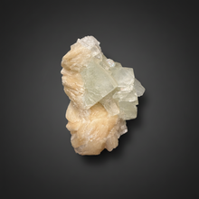 Load image into Gallery viewer, High-Grade Light Green Apophyllite on Pink Stilbite Zeolite | Indian Collector Mineral Specimen
