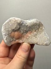 Load image into Gallery viewer, Rare Botryoidal Orange Fluorite on Druzy Quartz Matrix
Collector Mineral Specimen — Maharashtra, India