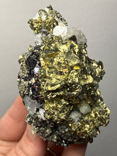 Load image into Gallery viewer, 3.8” New Find: Huanzala Mine Peru Sphalerite + Chalcopyrite + Apatite + Calcite + Quartz | Collector Display Specimen