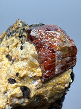 Load image into Gallery viewer, Naturally Faceted Zircon Crystal on Pegmatite–Biotite Matrix • Pakistan Mineral Specimen