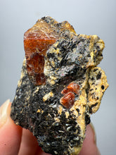 Load image into Gallery viewer, Naturally Faceted Zircon Crystal on Pegmatite–Biotite Matrix • Pakistan Mineral Specimen