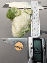 Load image into Gallery viewer, Electric Green Diopside on Quartz – Collector Mineral Specimen (Gilgit-Baltistan) Pakistan