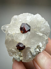 Load image into Gallery viewer, High-Grade Naturally Faceted Red Spessartine Garnet on Matrix — Skardu, Pakistan