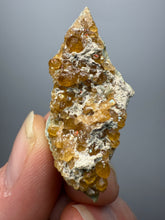 Load image into Gallery viewer, Hessonite Garnet Cluster on Matrix – Natural Collector Specimen from Pakistan | High-Grade Orange-Red Garnet Crystals