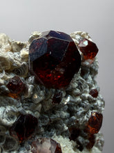 Load image into Gallery viewer, High-Grade Naturally Faceted Red Spessartine Garnet on Matrix — Skardu, Pakistan