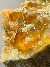 Load image into Gallery viewer, Hessonite Garnet Cluster on Matrix – Natural Collector Specimen from Pakistan | High-Grade Orange-Red Garnet Crystals