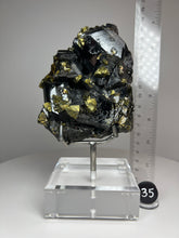 Load image into Gallery viewer, Cubic Galena, Sphalerite-Marmatite & Octahedral Golden Chalcopyrite from Bulgaria • Rare High Grade • Mineral Collector’s Specimen Showpiece