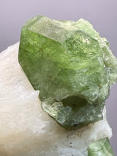Load image into Gallery viewer, Electric Green Diopside on Quartz – Collector Mineral Specimen (Gilgit-Baltistan) Pakistan