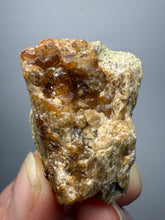 Load image into Gallery viewer, Hessonite Garnet Cluster on Matrix – Natural Collector Specimen from Pakistan | High-Grade Orange-Red Garnet Crystals