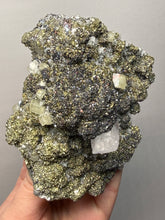 Load image into Gallery viewer, 4.8” New Find: Huanzala Mine Peru Sphalerite + Chalcopyrite + Apatite + Calcite + Quartz | Collector Display Specimen
