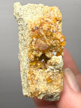 Load image into Gallery viewer, Hessonite Garnet Cluster on Matrix – Natural Collector Specimen from Pakistan | High-Grade Orange-Red Garnet Crystals