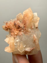 Load image into Gallery viewer, Red Heulandite on
Pink Stilbite with Druzy Frosted Optical Calcite — India Zeolite Specimen