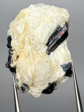 Load image into Gallery viewer, Blue Indicolite & Mint Green Tourmaline on Matrix – Pegmatite Mineral Specimen from Pakistan