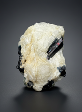 Load image into Gallery viewer, Blue Indicolite & Mint Green Tourmaline on Matrix – Pegmatite Mineral Specimen from Pakistan