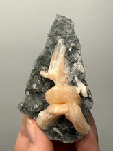 Load image into Gallery viewer, Pink Stilbite Druzy on Botryoidal Black Chalcedony | India | High-Grade Mineral Collector Specimen