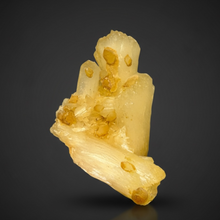 Load image into Gallery viewer, High-Grade Golden Calcite on Golden Stilbite — Maharashtra, India (Collector Cabinet Specimen)