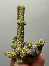 Load image into Gallery viewer, Chalcopyrite Botryoidal Stalactites on Calcite – Cabinet Specimen | Tongshankou Mine, Edong, Daye, Huangshi Prefecture, Hubei Province, China