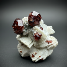 Load image into Gallery viewer, High-Grade Naturally Faceted Red Spessartine Garnet on Matrix — Skardu, Pakistan