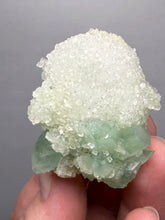 Load image into Gallery viewer, Luminous Mint Apophyllite with Glittering Druzy Sugar Quartz – India