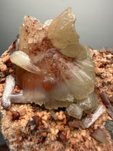 Load image into Gallery viewer, Rare Red Druzy Apophyllite with Red Stilbite Cluster | India | Collector Mineral Specimen