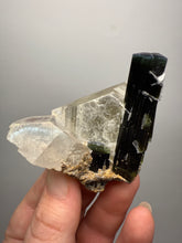 Load image into Gallery viewer, Blue Cap & Green Cap Dark Green Stak Nala Tourmaline on Cleavelandite Matrix – Haramosh Mountains, Pakistan
