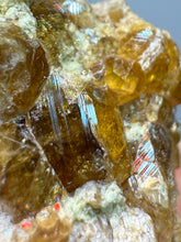 Load image into Gallery viewer, Hessonite Garnet Cluster on Matrix – Natural Collector Specimen from Pakistan | High-Grade Orange-Red Garnet Crystals