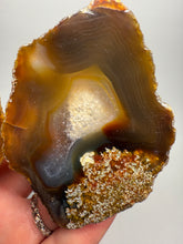 Load image into Gallery viewer, High-Grade Indonesian Sumatra Agate Pair – Vibrant Banded Chalcedony with Rich Color Zoning | Ethical Lapidary & Collector Display Specimens