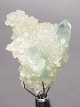Load image into Gallery viewer, Luminous Mint Apophyllite with Glittering Druzy Sugar Quartz – India