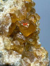Load image into Gallery viewer, Hessonite Garnet Cluster on Matrix – Natural Collector Specimen from Pakistan | High-Grade Orange-Red Garnet Crystals