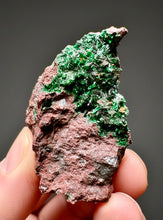Load image into Gallery viewer, Brochantite Collector Mineral Specimen – Vivid Green Copper Crystals from Morocco