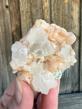 Load image into Gallery viewer, Storm Cloud Calcite on Orange Gemmy Heulandite Zeolite • Maharashtra, India