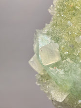 Load image into Gallery viewer, Luminous Mint Apophyllite with Glittering Druzy Sugar Quartz – India