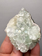 Load image into Gallery viewer, Light Mint Green “Disco Ball” Radial Apophyllite on Pink & Green Heulandite — Deccan Traps, India