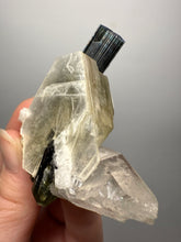 Load image into Gallery viewer, Blue Cap & Green Cap Dark Green Stak Nala Tourmaline on Cleavelandite Matrix – Haramosh Mountains, Pakistan