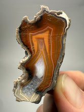 Load image into Gallery viewer, Indonesian Sumatra Agate Pair – Vibrant Banded Chalcedony with Rich Color Zoning | Ethical Lapidary & Collector Display Specimens