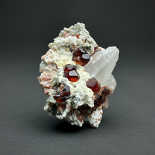 Load image into Gallery viewer, High-Grade Naturally Faceted Red Spessartine Garnet on Matrix — Skardu, Pakistan