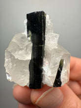 Load image into Gallery viewer, Dark Green Cap Stak Nala Tourmaline on Cleavelandite and Quartz Matrix – Haramosh Mountains, Pakistan