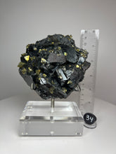 Load image into Gallery viewer, Cubic Galena, Sphalerite-Marmatite & Octahedral Golden Chalcopyrite from Bulgaria • Rare High Grade • Mineral Collector’s Specimen Showpiece