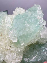 Load image into Gallery viewer, Luminous Mint Apophyllite with Glittering Druzy Sugar Quartz – India