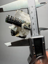 Load image into Gallery viewer, Blue Cap Dark Green Stak Nala Tourmaline and Quartz on Cleavelandite Matrix – Haramosh Mountains, Pakistan