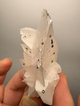 Load image into Gallery viewer, Pink Pagoda Calcite with Chalcopyrite Speckles | China | Collector Mineral Specimen